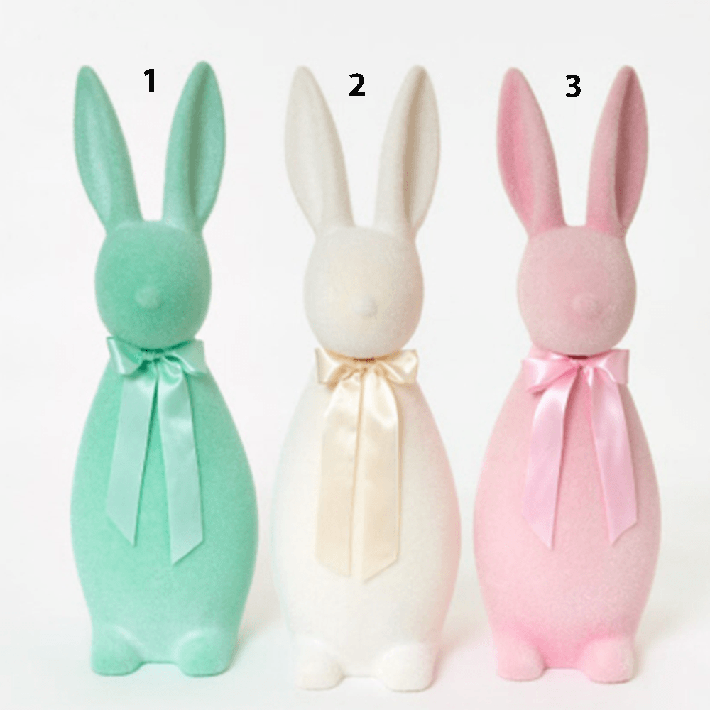Large Flocked Bunnies, Pastel - 3 Color Options, Shop Sweet Lulu