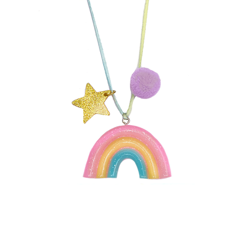 Rainbow Necklace with Lavender Pom, Shop Sweet Lulu