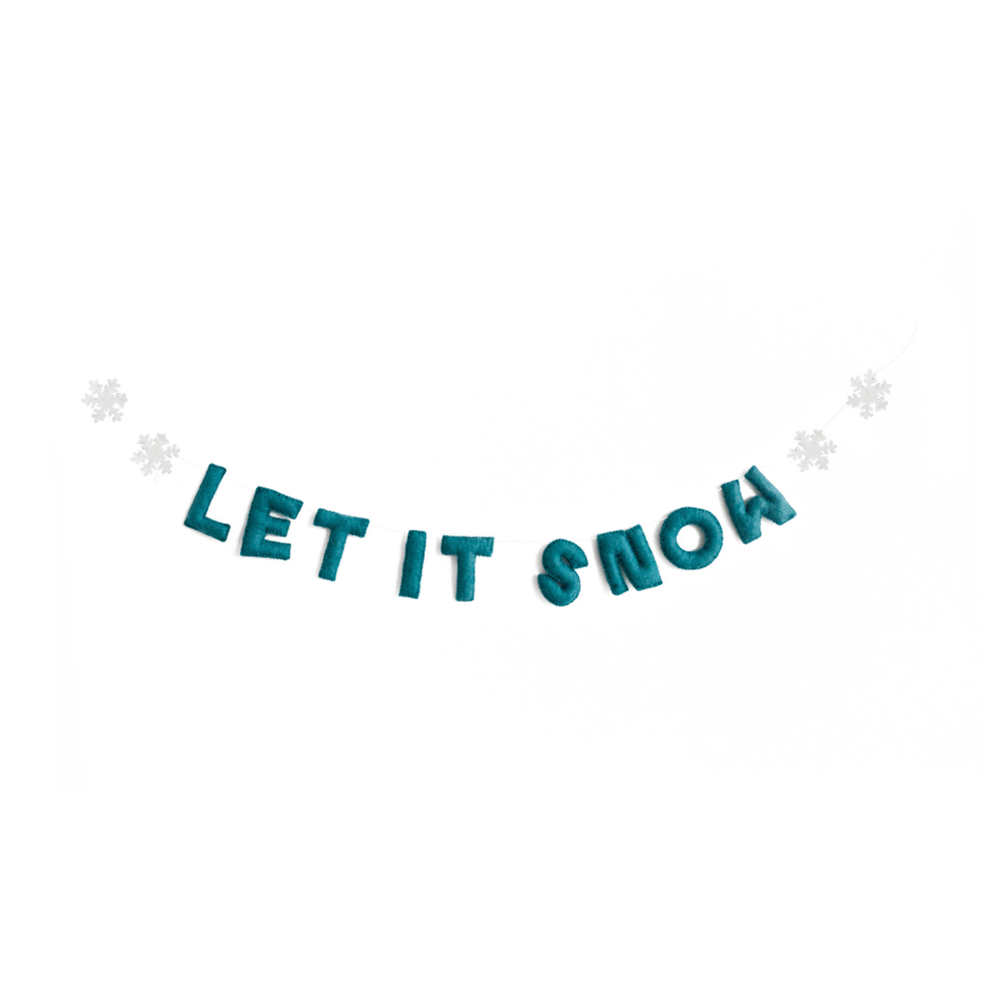 Let It Snow Wool Felt Garland, Shop Sweet Lulu