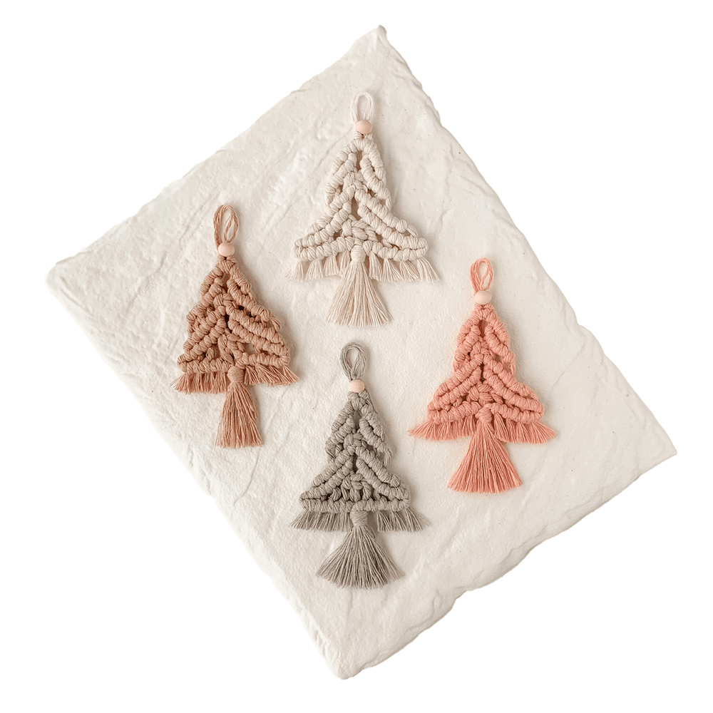 Macrame Christmas Tree Ornament - 4 Color Options