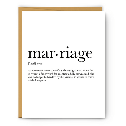 Marriage Definition Card, Shop Sweet Lulu