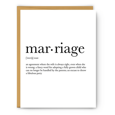Marriage Definition Card