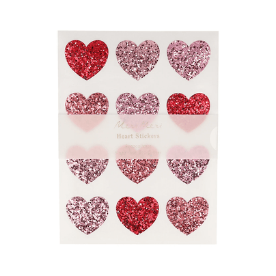 Meri Meri Glitter Heart Stickers, Shop Sweet Lulu
