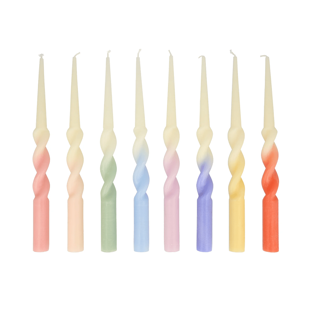 Meri Meri Rainbow Twisted Table Candles, Shop Sweet Lulu