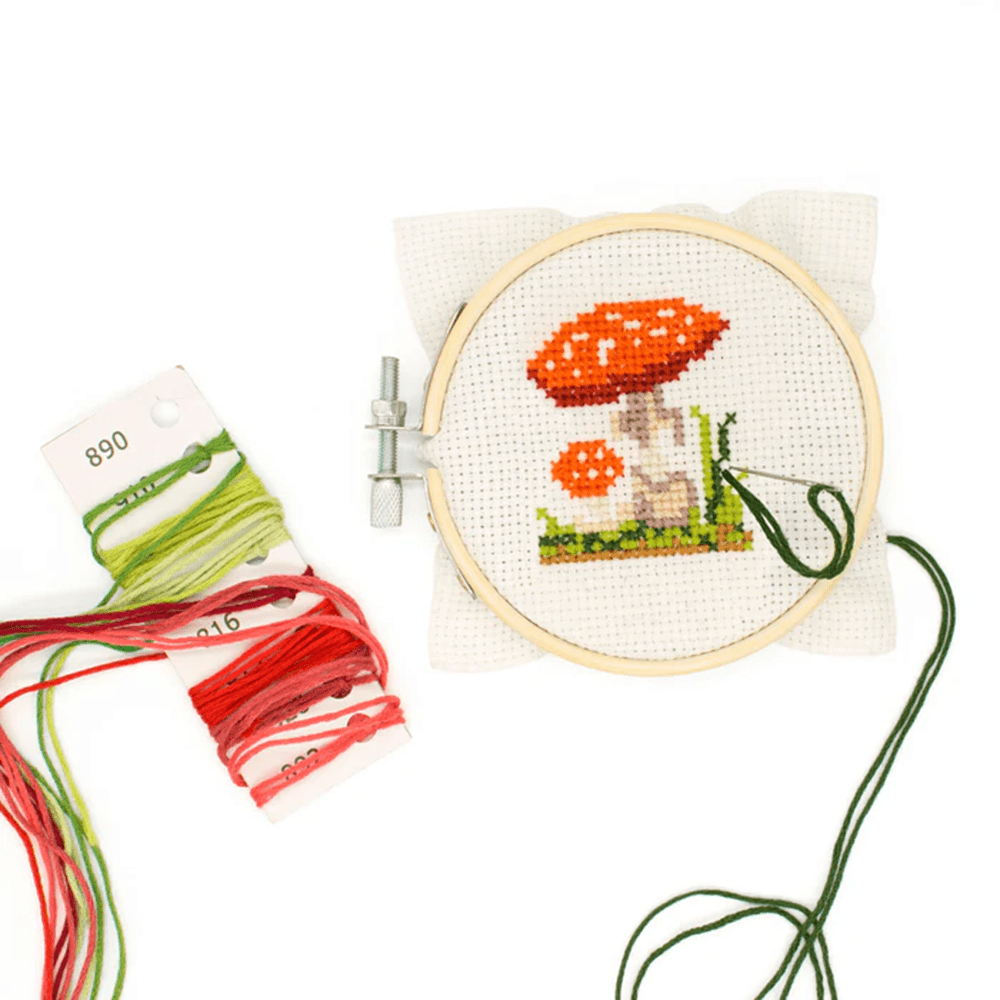 Mini Mushroom Cross Stitch Embroidery Kit, Shop Sweet Lulu