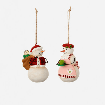 Mr. & Mrs. Claus Snowman Ornament - 2 Style Options, Shop Sweet Lulu