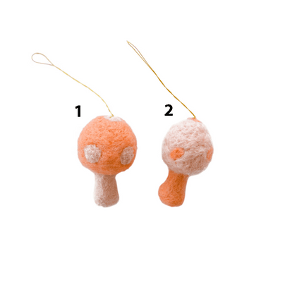 Mushroom Wool Felt Ornament - 2 Color Options, Shop Sweet Lulu