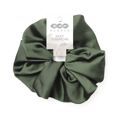 Satin Oversized Scrunchie - Evergreen