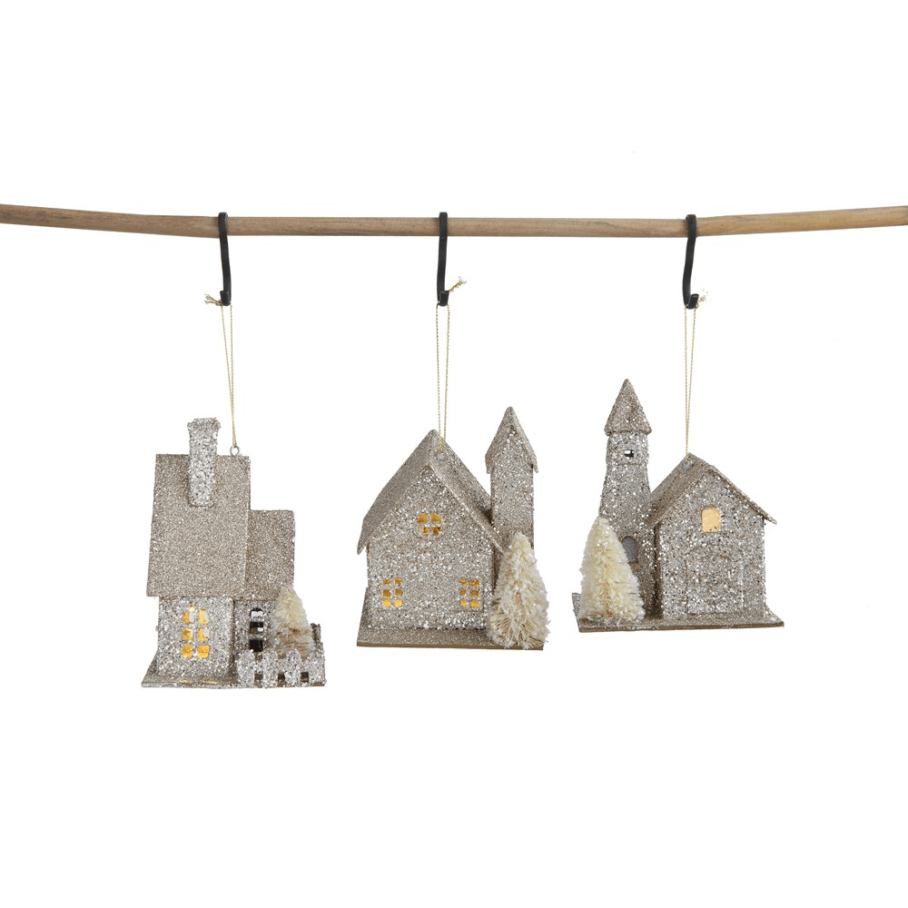 Paper House Ornament w/ LED Light  - 3 Styles, Shop Sweet Lulu