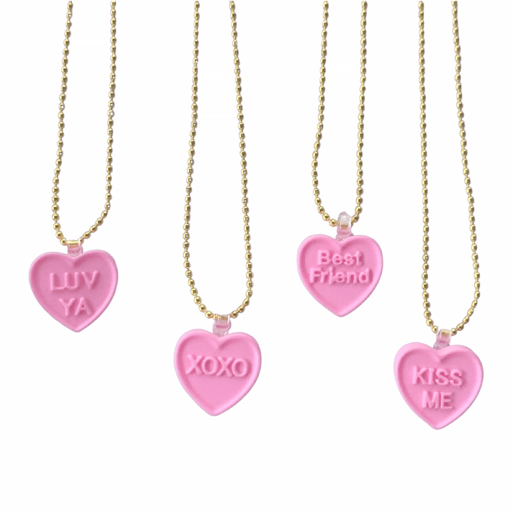 Pink Candy Heart Necklace - 4 Style Options, Shop Sweet Lulu