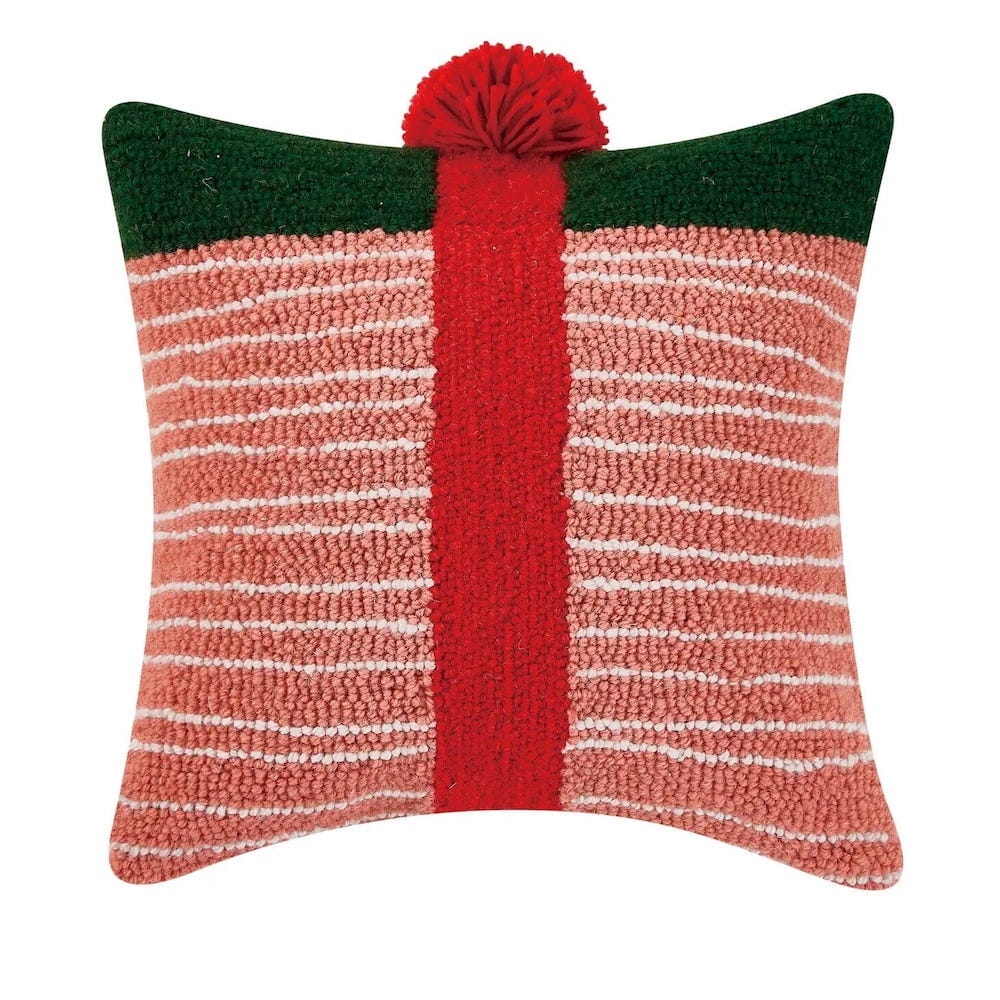 Pink & Green Striped Gift Pom Pom Hook Pillow, Shop Sweet Lulu