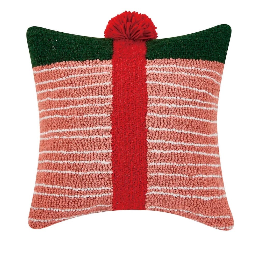 Pink & Green Striped Gift Pom Pom Hook Pillow, Shop Sweet Lulu
