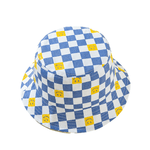 Plaid Smiley Bucket Hat - 2 Color Options, Blue