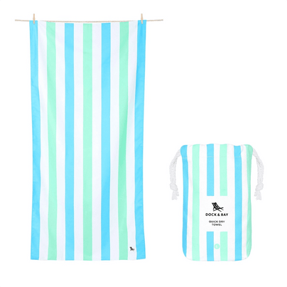 Quick Dry Beach Towel - Blue/Mint, Shop Sweet Lulu