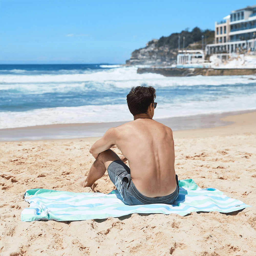 Quick Dry Beach Towel - Blue/Mint, Shop Sweet Lulu