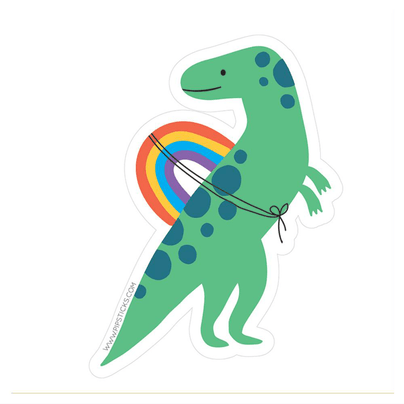 Rainbow Rider Dinosaur Vinyl Sticker, Shop Sweet Lulu
