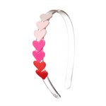 Red & Pink Ombre Hearts Headband