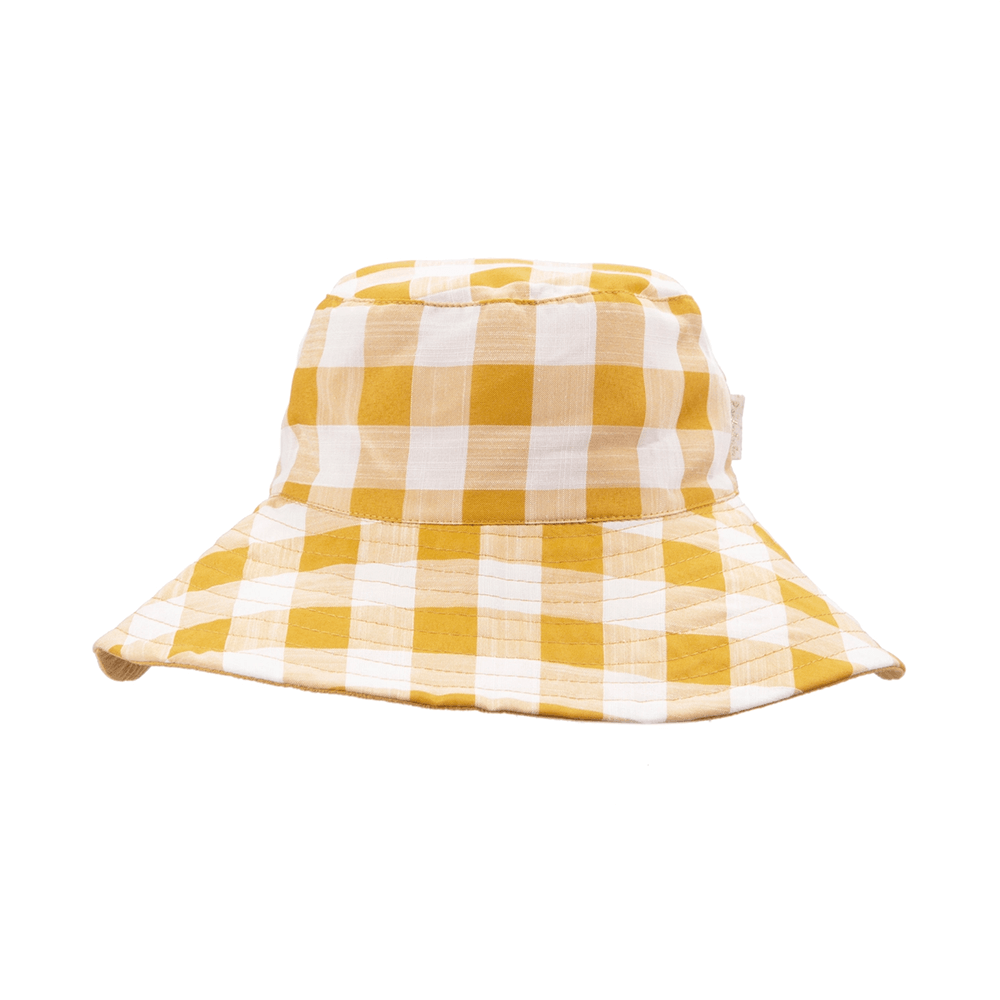 Retro Check Sun Hat, Yellow - 2 Size Options, Shop Sweet Lulu