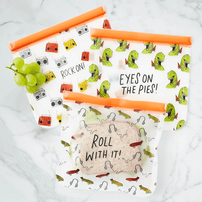 Reusable Zip Pouches, Set of 3 - Rock'n Dino, Shop Sweet Lulu