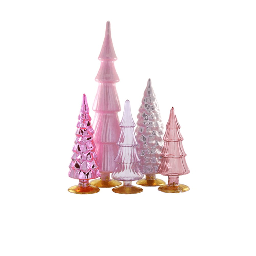 Rose Hue Glass Trees - Set of Five, Shop Sweet Lulu