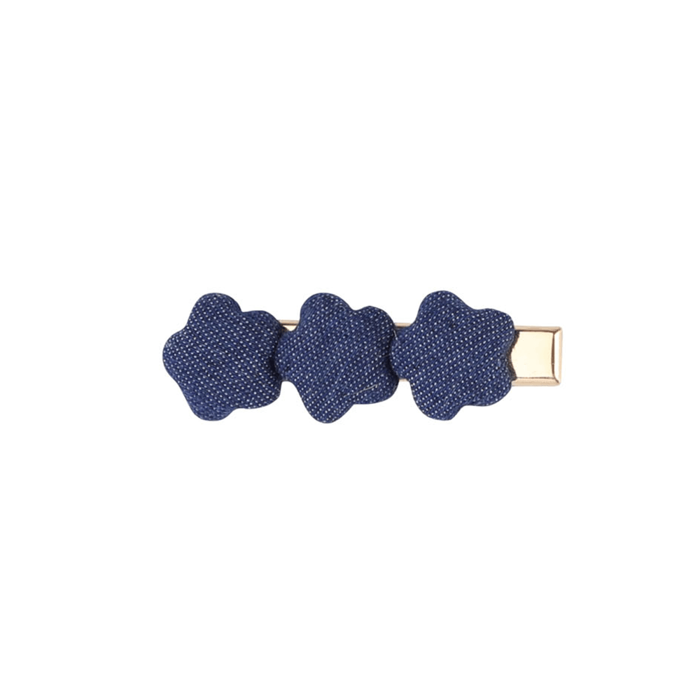 Rosebud Triple Flower Hairpin - Denim, Shop Sweet Lulu