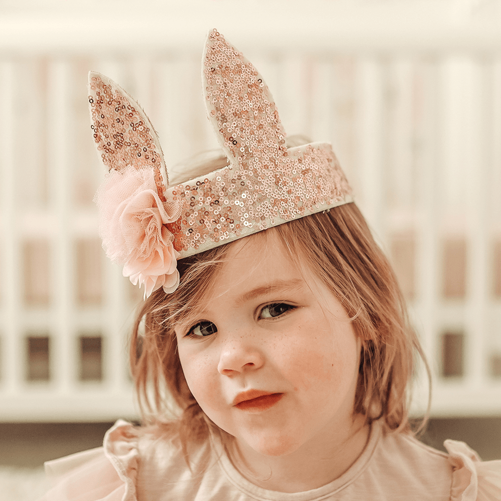 Sequin Bunny Crown - Rose Gold, Shop Sweet Lulu