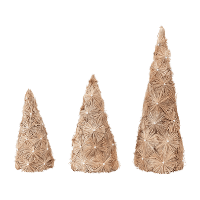Sisal Tree w/ White Beads - 3 Size Options