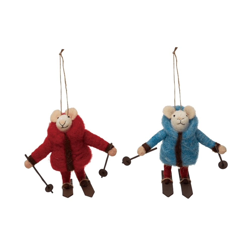 Skiing Mouse Ornament - 2 Color Options, Shop Sweet Lulu