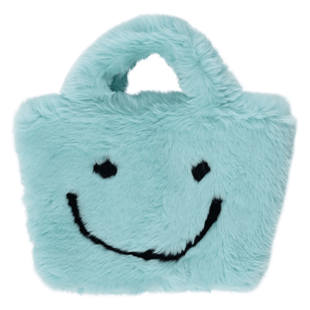 lululemon smiley face bag Fuzzy Smiley Face Purse Blue