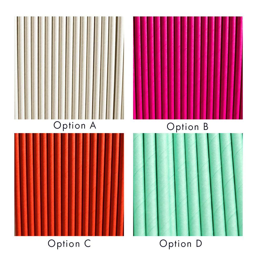 Solid Color Paper Straws, 4 Color Options, Shop Sweet Lulu
