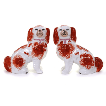 Staffordshire Dog Figurine Set - Red, Shop Sweet Lulu