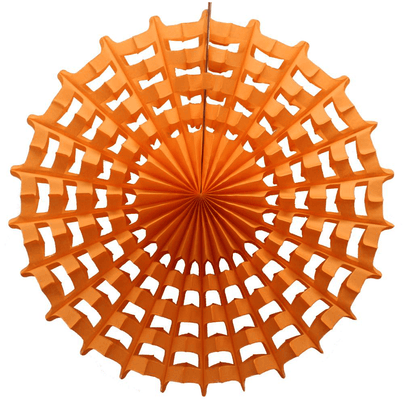 Tissue Paper Halloween Web Fan, 27" - Orange