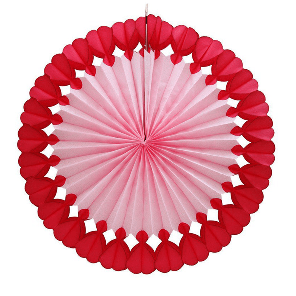Tissue Paper Heart Fan, 27" - Red & Pink, Shop Sweet Lulu
