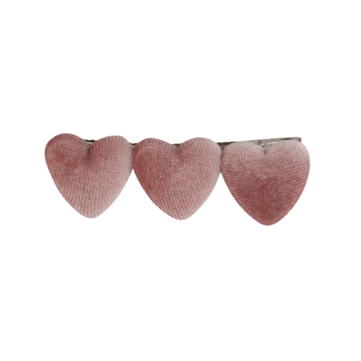 Triple Heart Velvet Clip - Light Pink, Shop Sweet Lulu