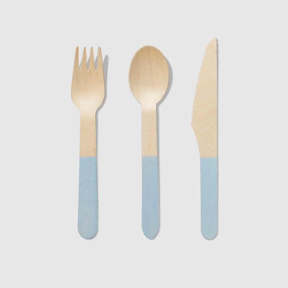 Wooden Cutlery Set - Pale Blue, Shop Sweet Lulu