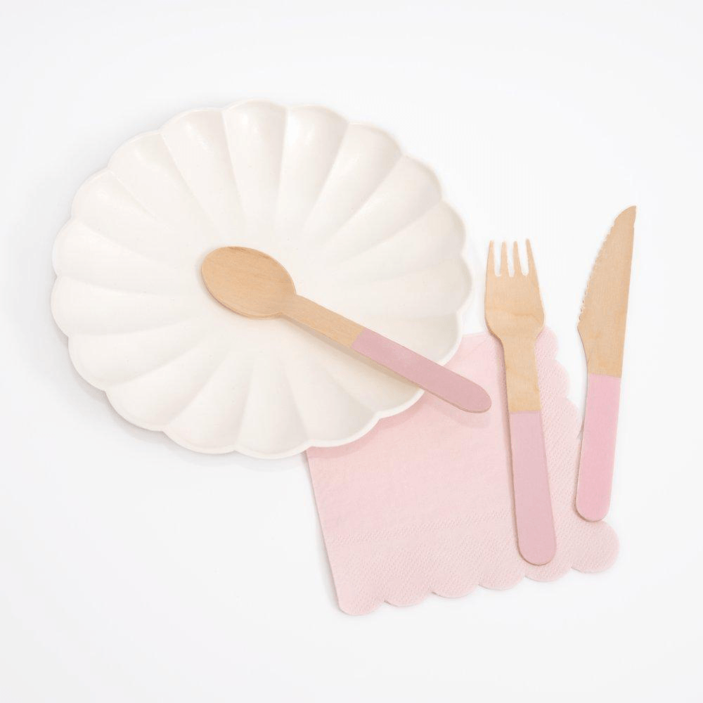 Wooden Cutlery Set - Soft Pink, Shop Sweet Lulu
