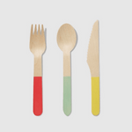 Wooden Cutlery Set - Tri-Color, Shop Sweet Lulu