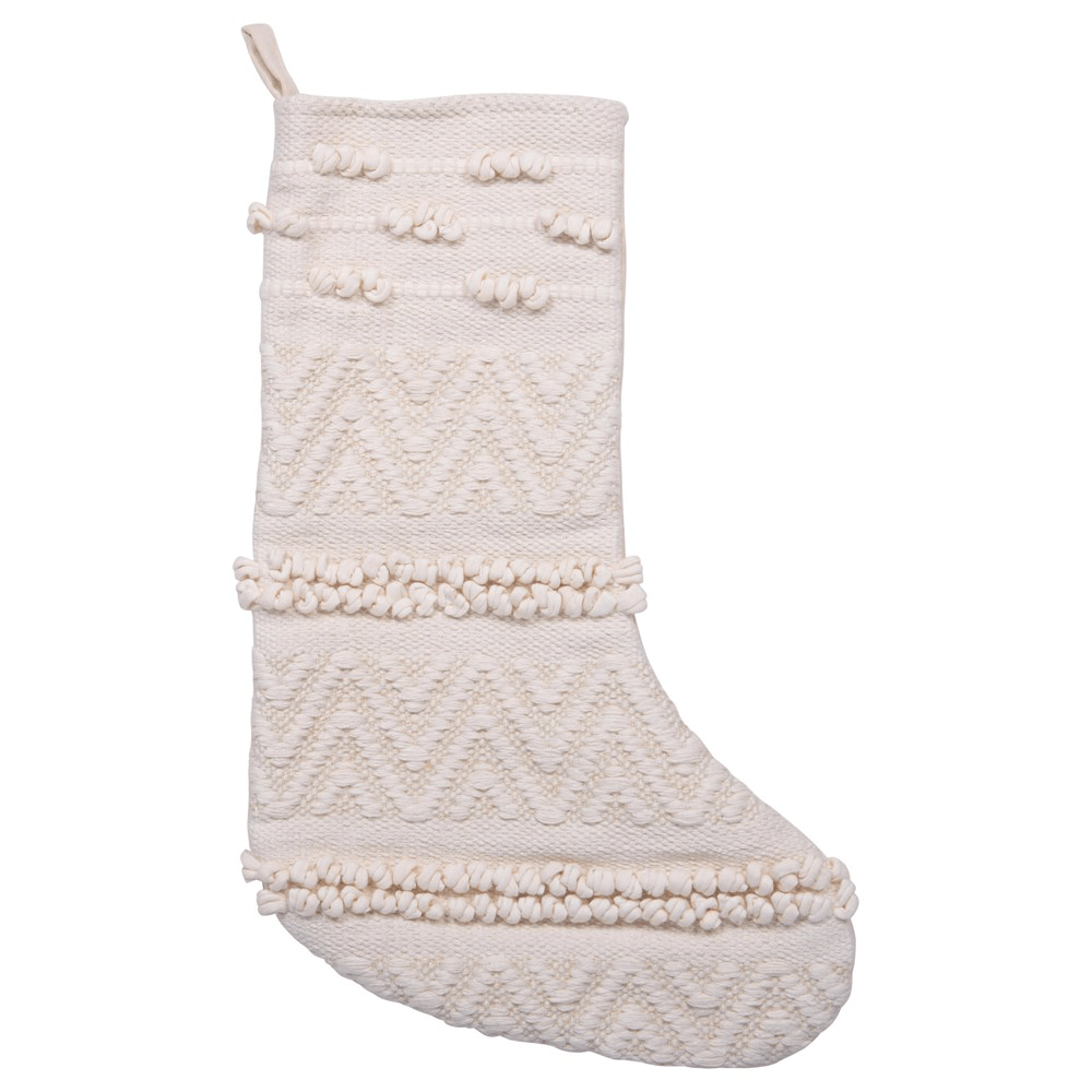 Woven Cotton Blend Stocking - Cream, Shop Sweet Lulu