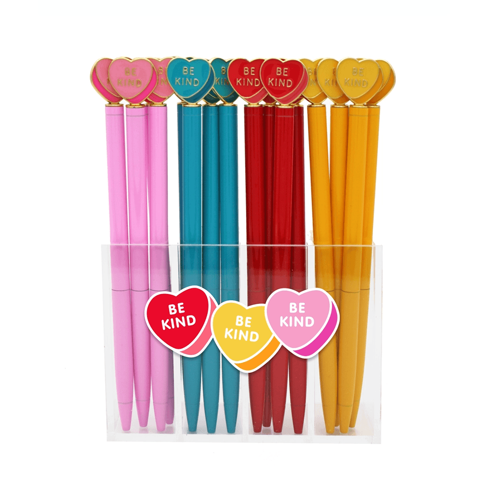 "Be Kind" Enamel Heart Charm Pen - 4 Color Options, Shop Sweet Lulu