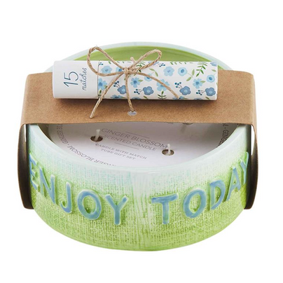 "Enjoy Today" Candle & Match Set