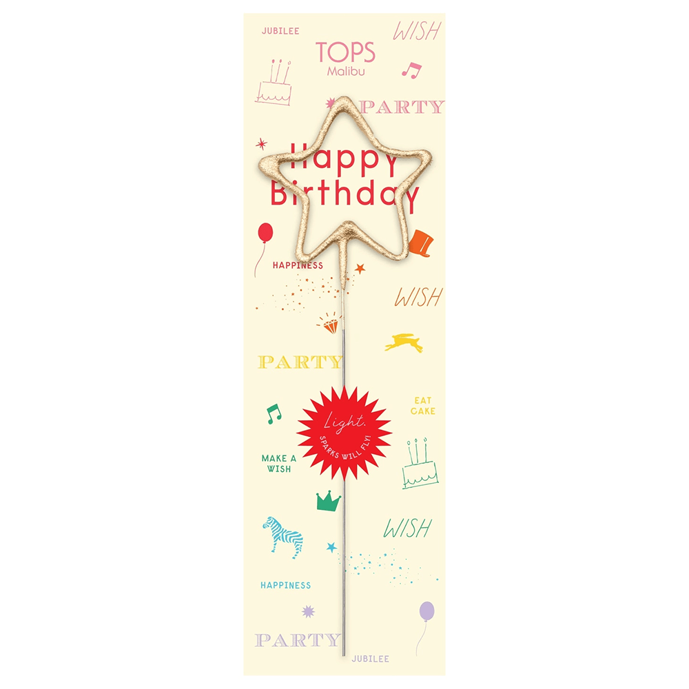 "Happy Birthday" Big Golden Sparkler Wand, Shop Sweet Lulu