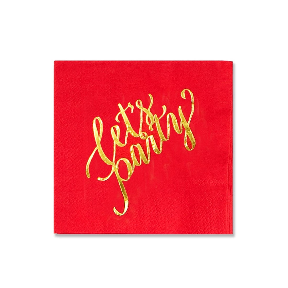 "Let's Party" Cocktail Napkins - Red, Shop Sweet Lulu