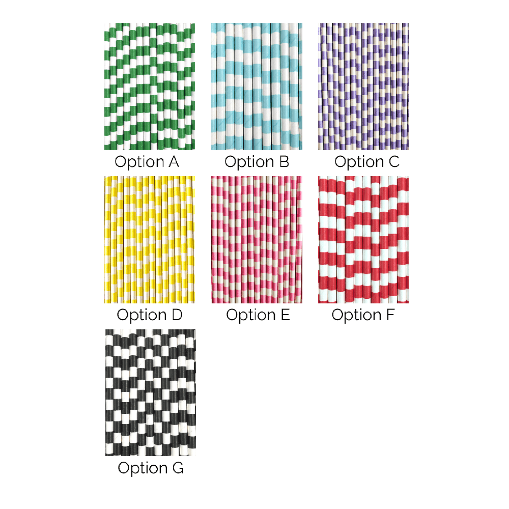 Rugby Striped Paper Straws, 7 Color Options, Shop Sweet Lulu
