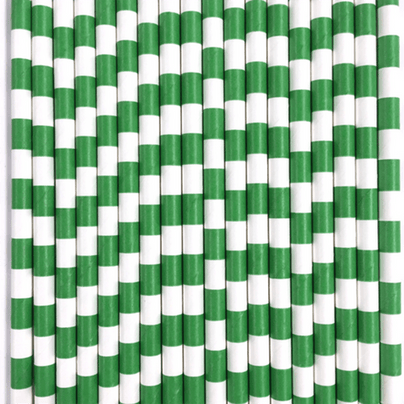 Rugby Striped Paper Straws, 7 Color Options