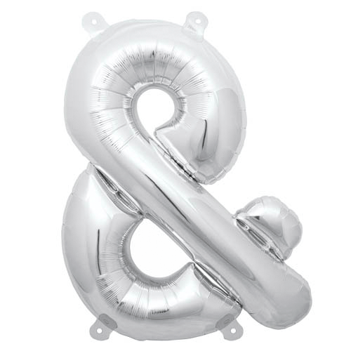 13.5" Silver Foil Ampersand Balloon - Shop Sweet Lulu