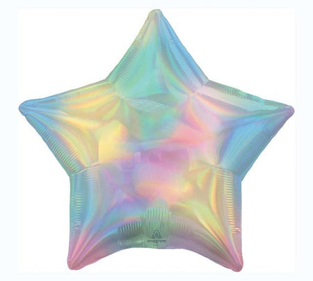 19" Iridescent Pastel Rainbow Foil Star Balloon