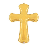 44" Gold Cross Balloon