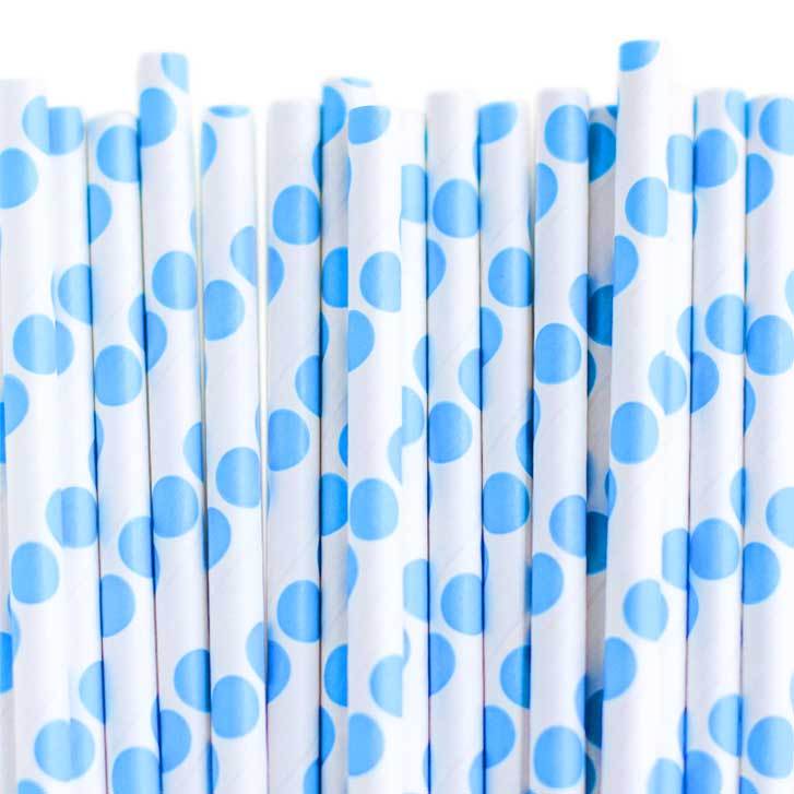 Eco Friendly Paper Straws: Bluebird Dots - Shop Sweet Lulu