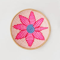 Hand Woven Gazanian Bowl, Neon Pink + Blue