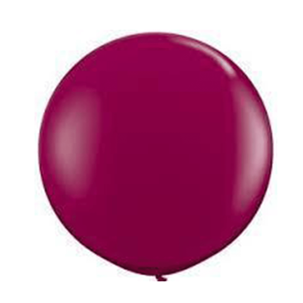 3 Foot Round Balloon, Burgundy Red, Jollity Co.